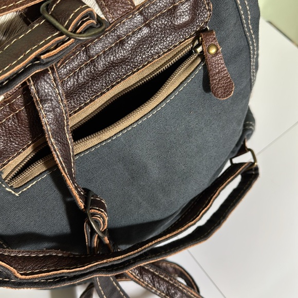 MYRA WOMEN'S floral COWHIDE BACKPACK - Picture 3 of 9